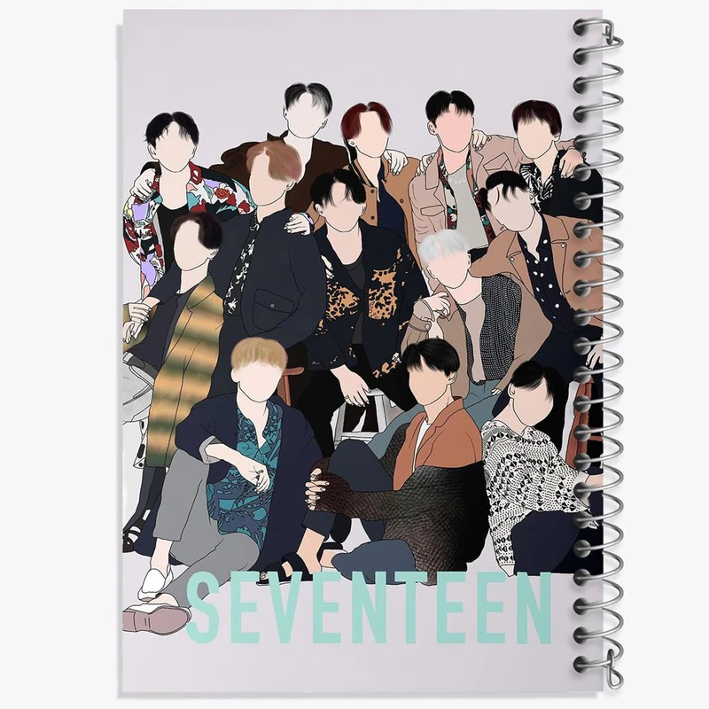 دفتر مشق 50 برگ خندالو مدل گروه سونتین Seventeen  کد 12497