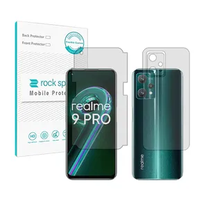 Rockspace HyGEL clear screen protector suitable for Realme 9 Pro mobile phone along with the back protector and lens