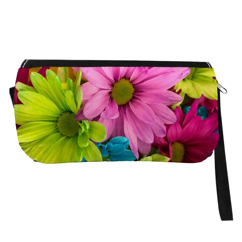 جامدادی مدل دوزیپ طرح گلهای رنگارنگ کد NI1277