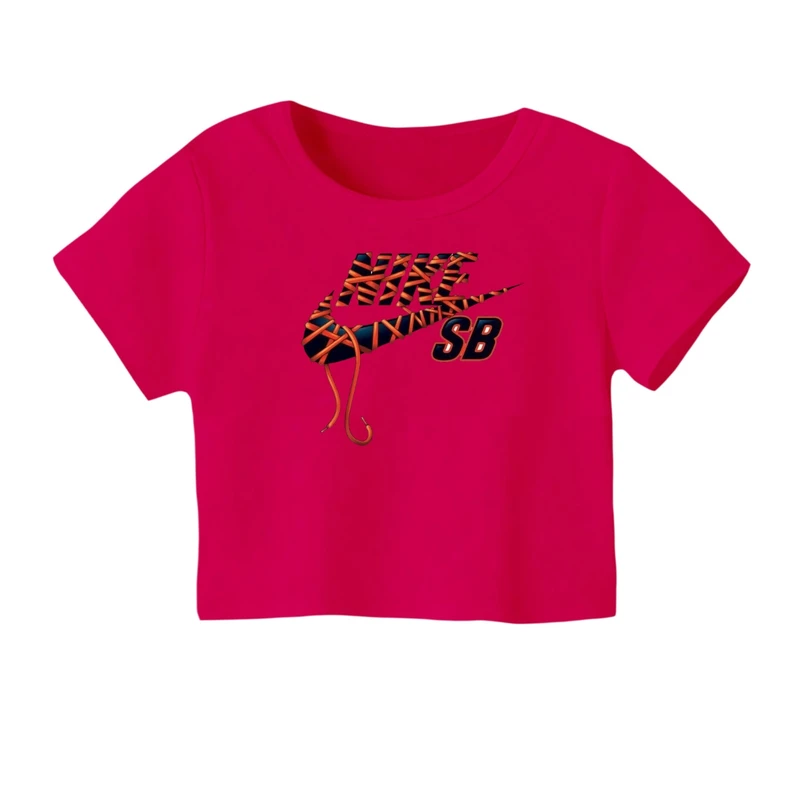 کراپ‌ تی‌شرت آستین کوتاه زنانه مدل لوگو کد 8