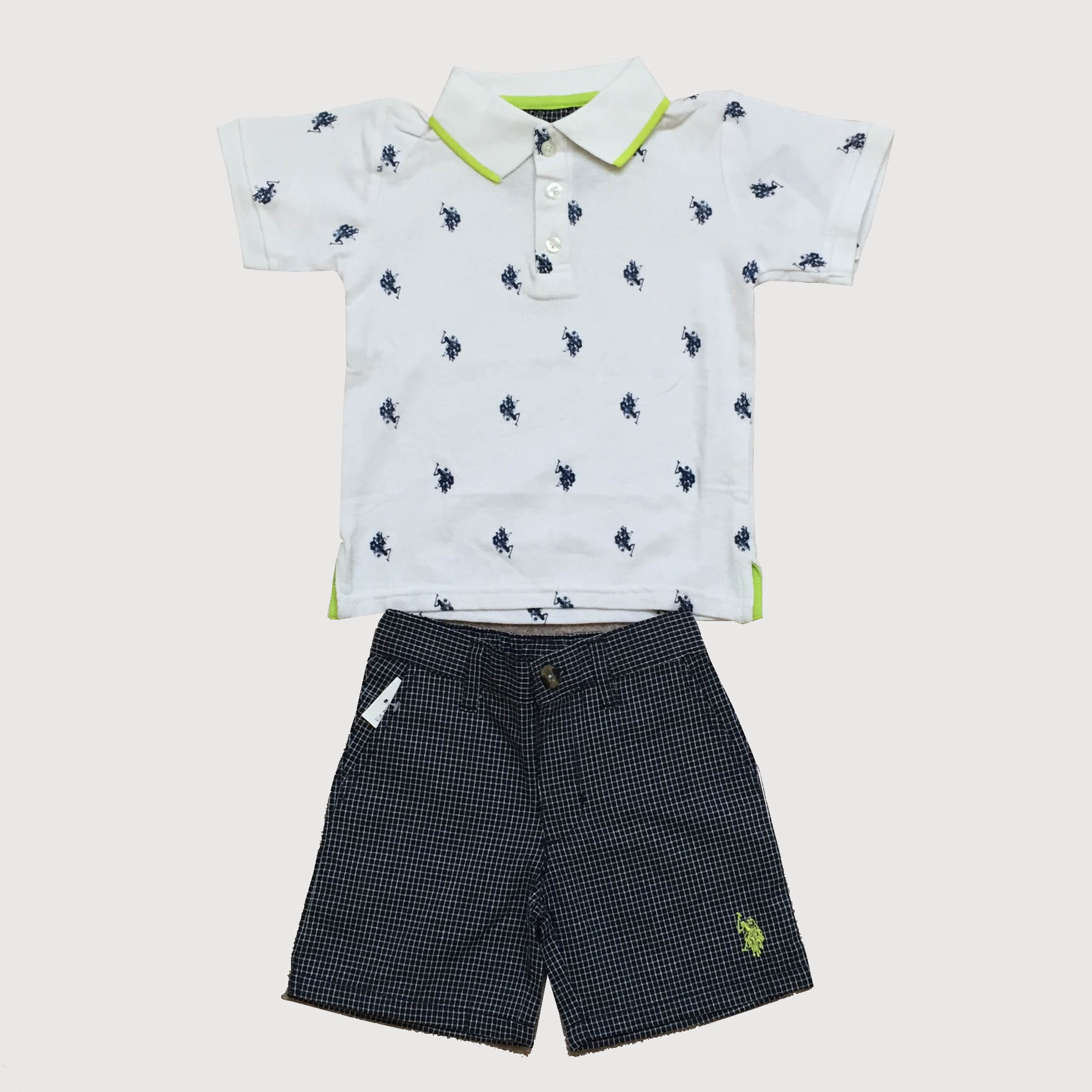 ست پولوشرت و شلوارک پسرانه یو اس پلو مدل 0030