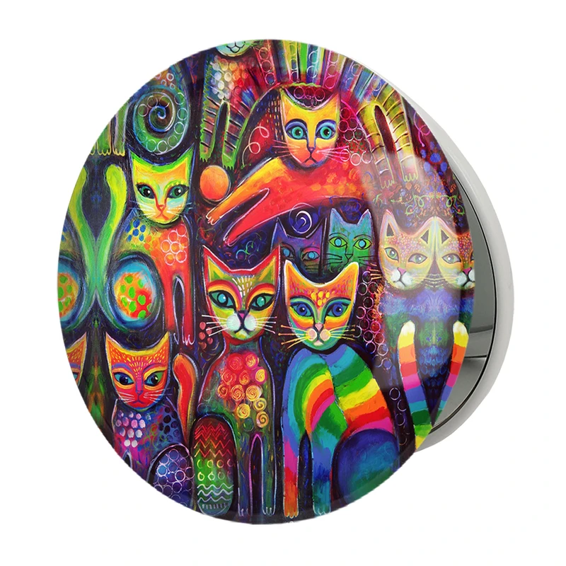 آینه جیبی خندالو طرح نقاشی انتزاعی مدل تاشو کد 5319 