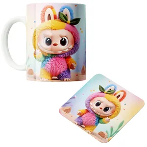 ماگ پاد آفرین مدل لبوبو کد z149 به همراه زیر لیوانی