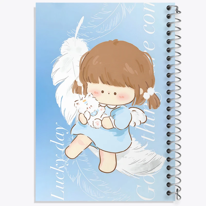 دفتر ژورنال نویسی 50 برگ خندالو مدل نقطه ای طرح دخترانه کیوت کد N3944