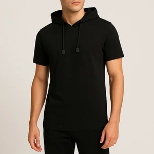 تیشرت کلاه دار آستین کوتاه مردانه باینت کد 323-11