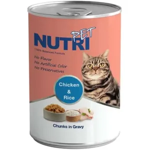 کنسرو غذای گربه نوتری پت مدل مرغ و گوشت وزن 425 گرم