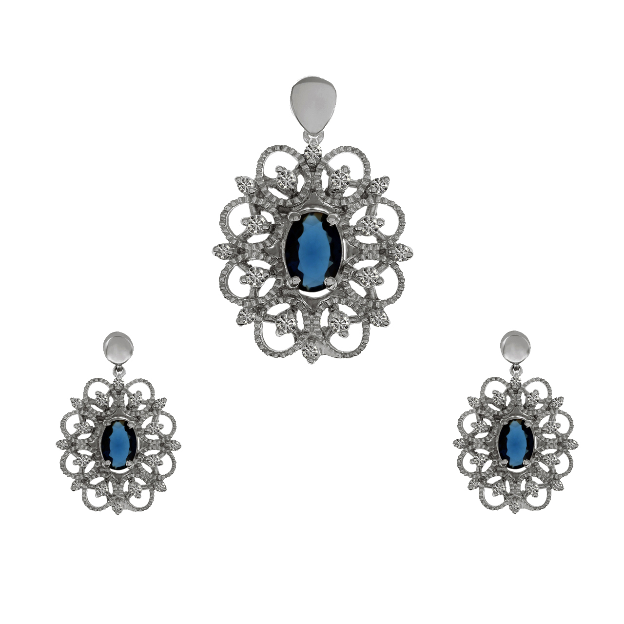 نیم ست نقره زنانه جواهری سون مدل 2327