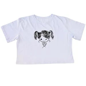 کراپ تاپ آستین کوتاه زنانه مدل موفرفری