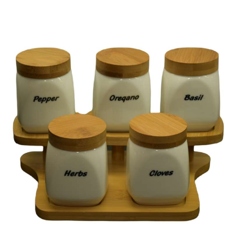 ست جا ادویه 5 پارچه مدل پایه دار