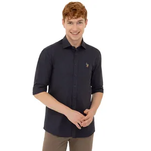 پیراهن آستین بلند مردانه یو اس پولو مدل نخی