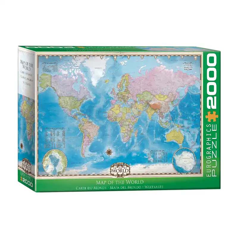 پازل 2000 تکه یوروگرافیکس پازلز مدل Map of the World كد 0557-8220