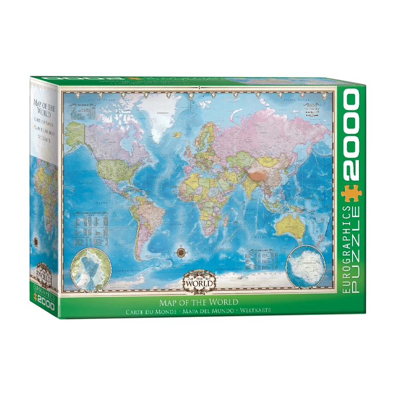 پازل 2000 تکه یوروگرافیکس پازلز مدل Map of the World كد 0557-8220