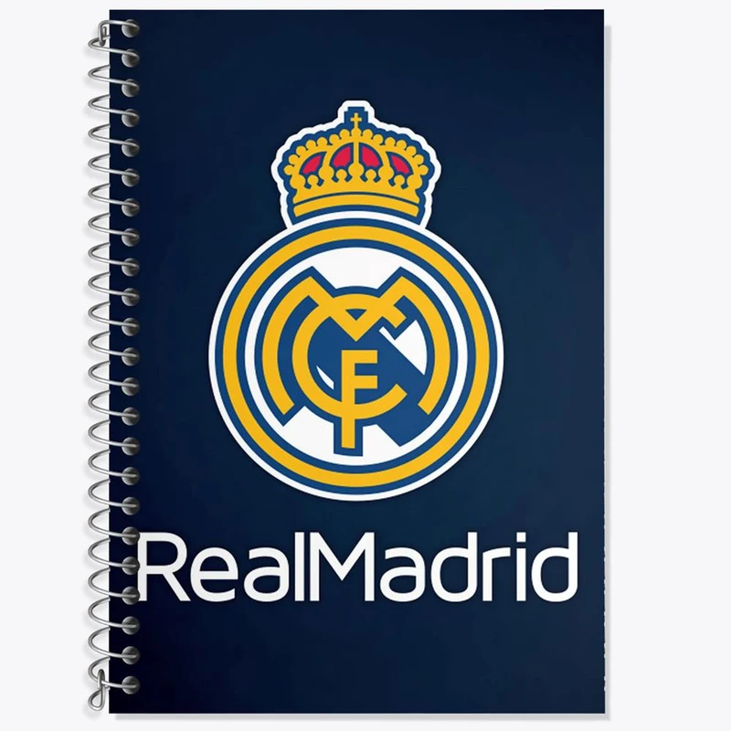 دفتر زبان 50 برگ خندالو مدل دو خط طرح باشگاه رئال مادرید Real Madrid کد 2070