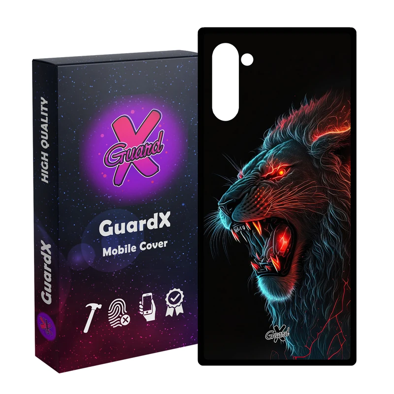 کاور گارد ایکس طرح شیر مدل Glass10619 مناسب برای گوشی موبایل سامسونگ Galaxy Note 10
