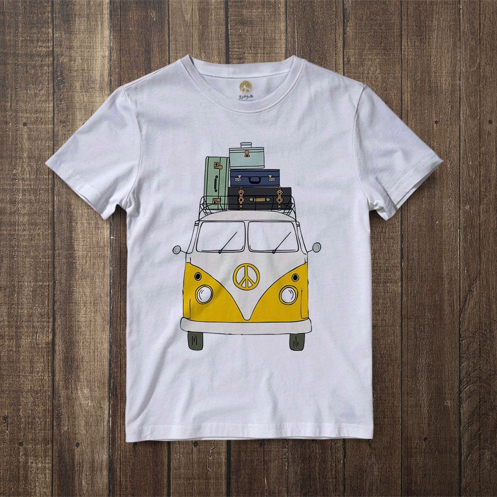 تی شرت آستین کوتاه زنانه هومرو مدل TW180 طرح مینیمال سفر -  - 5