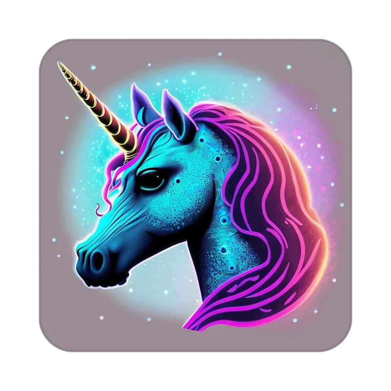 زیر لیوانی کاکتی طرح اسب تک شاخ و یونیکورن مدل mp31058