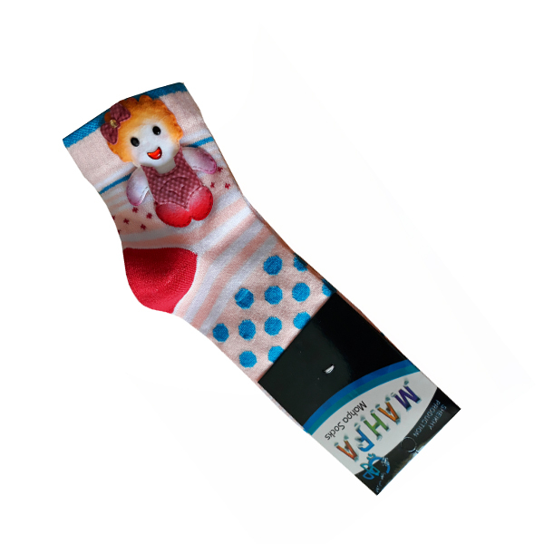 جوراب دخترانه مهپا مدل عروسکی رنگ صورتی