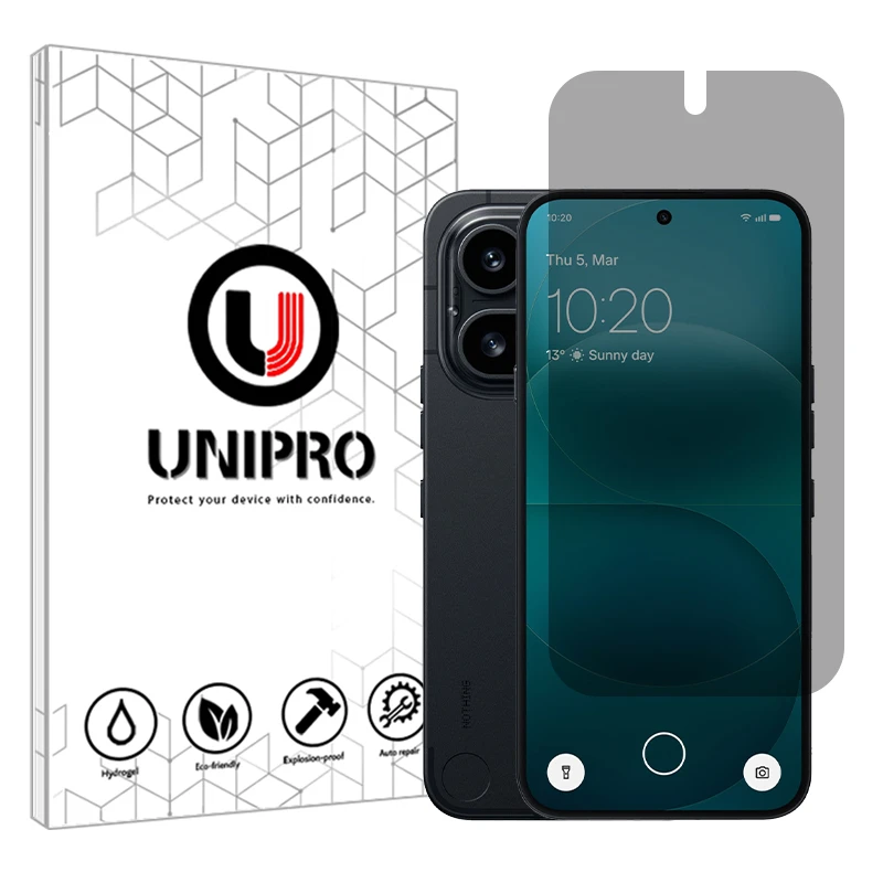 محافظ صفحه نمایش حریم شخصی یونی پرو مدل هیدروژلی مناسب برای گوشی موبایل ناتینگ Phone 4a Pro