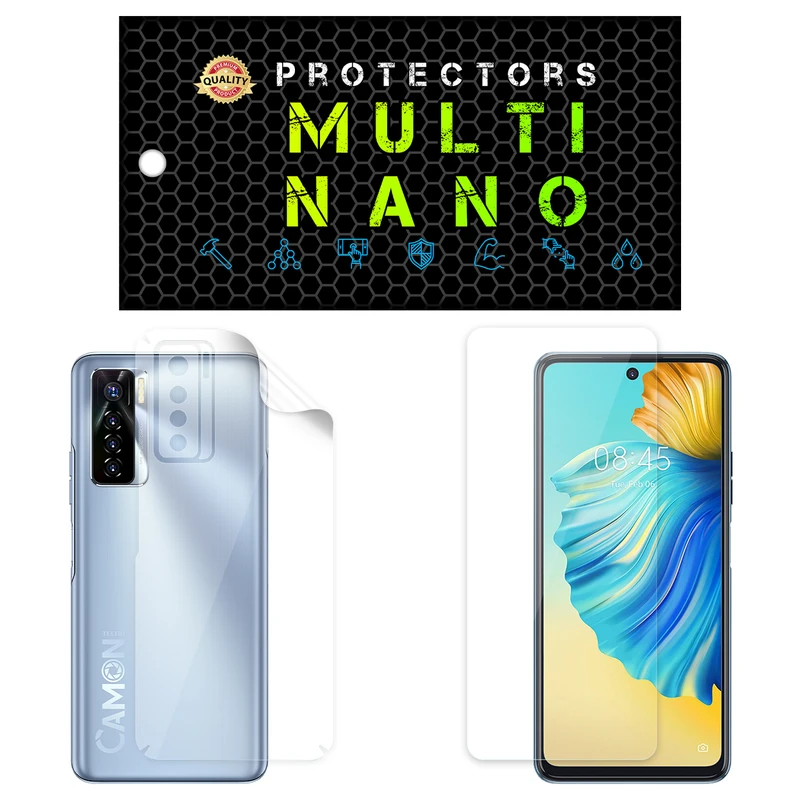 محافظ صفحه نمایش مولتی نانو مدل X-SFT مناسب برای گوشی موبایل تکنو Camon 17 Pro به همراه محافظ پشت