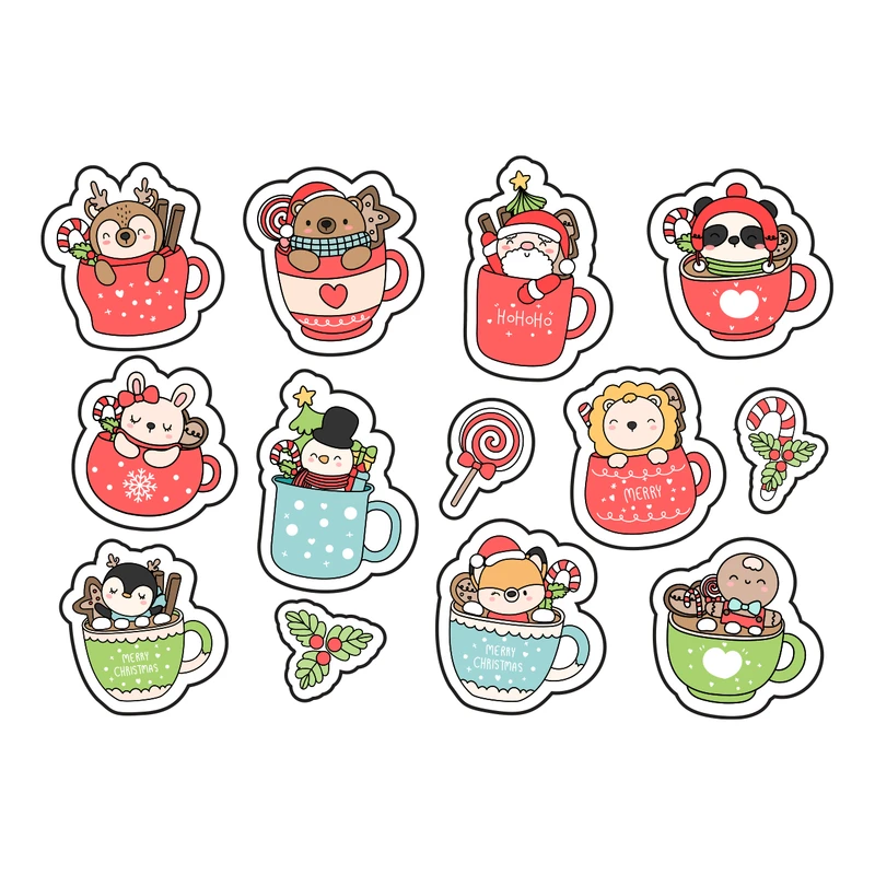 رچسب لپ تاپ پویا مارکت طرح سال نو کد 2413 مجموعه 13 عددی