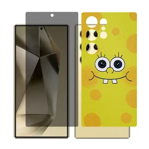 Glass Together model privacy screen protector for Samsung Galaxy S24 Ultra mobile phone with back cover sticker