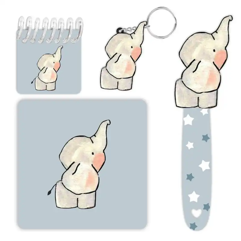 بسته لوازم تحریر طرح فیل مجموعه 4 عددی