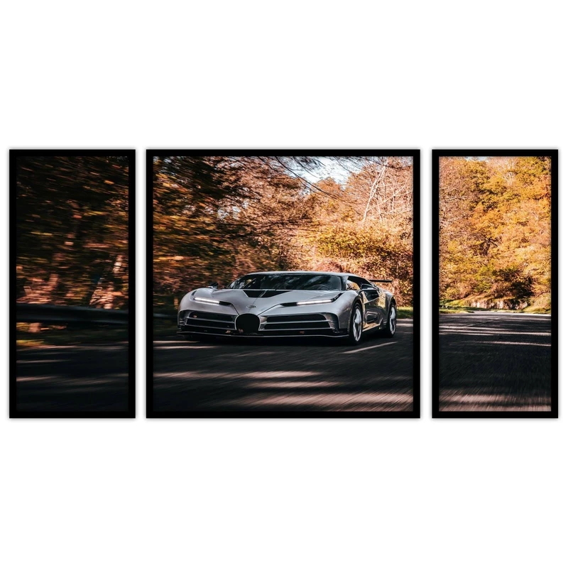 تابلو بکلیت طرح ماشین لوکس بوگاتی مدل B-bu3585 مجموعه 3 عددی