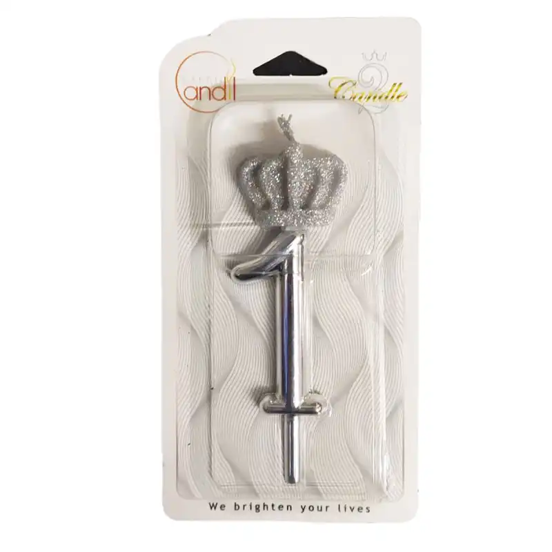 شمع تولد مدل تاج کینگ اکلیلی عدد 1