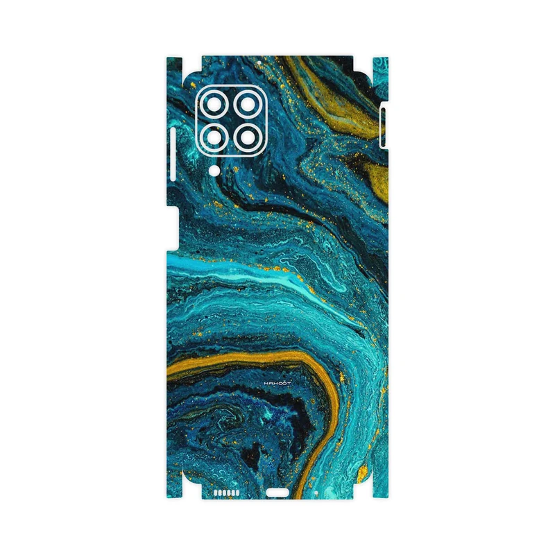 برچسب پوششی ماهوت مدل Turquoise marblewith golden streaks-FullSkin مناسب برای گوشی موبایل سامسونگ M53