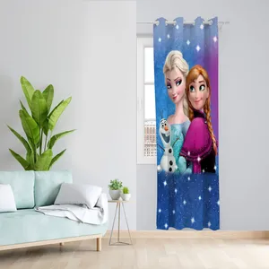  پرده مدل اتاق کودک مخمل پانچی طرح السا و آنا کد 4060 سایز 140x280 سانتی متر