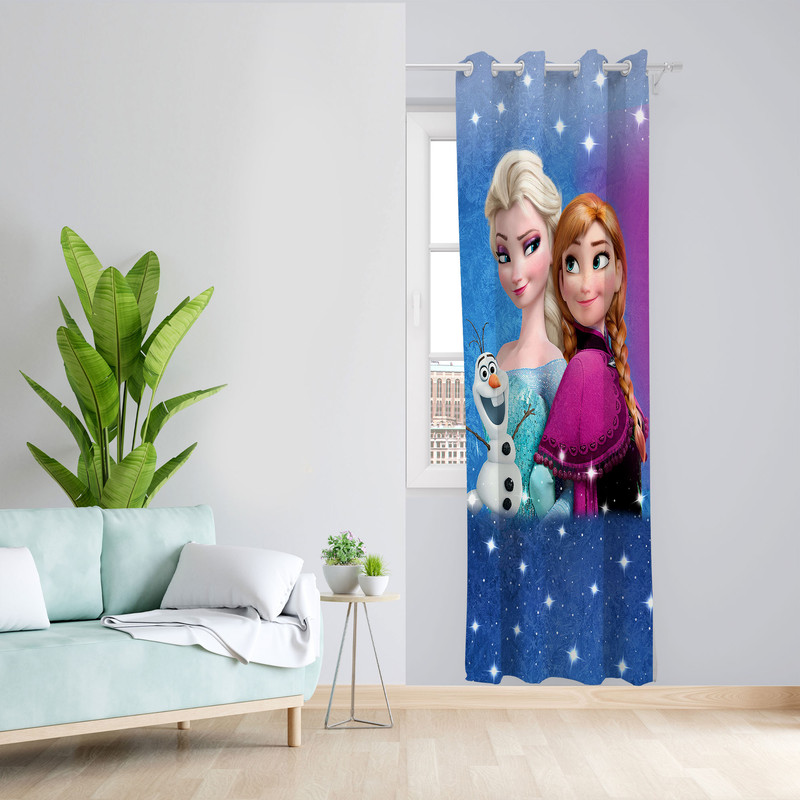  پرده مدل اتاق کودک مخمل پانچی طرح السا و آنا کد 4060 سایز 140x280 سانتی متر