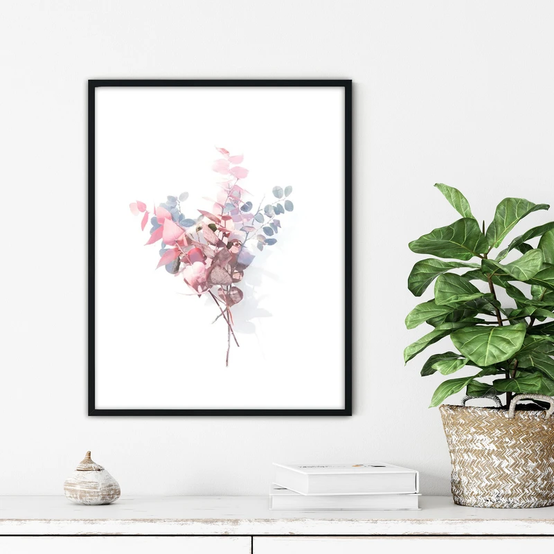 تابلو آتریسا طرح گل مدرن مدل ATFF374 فریم مشکی