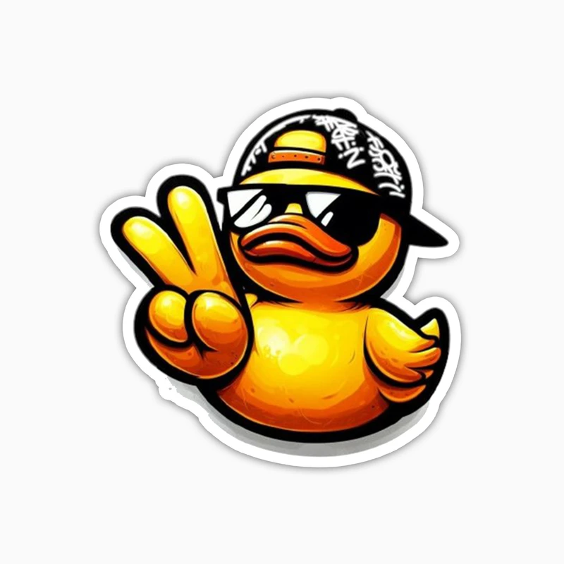 استیکر لپ تاپ و موبایل بووم طرح اردک مدل Rubber کد LA80