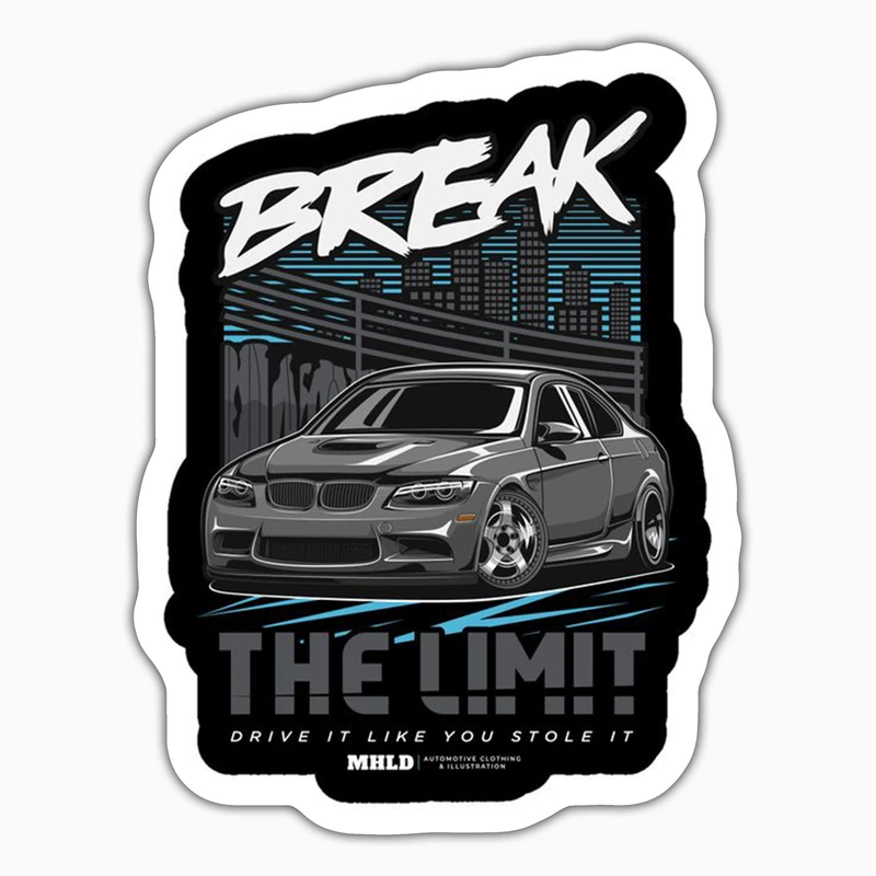استیکر لپ تاپ و موبایل بووم طرح ماشین مدل BMW Break کد ZX008