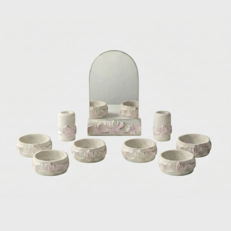 مجموعه ظروف هفت سین 10 پارچه مدل سنگ مصنوعی سپیده