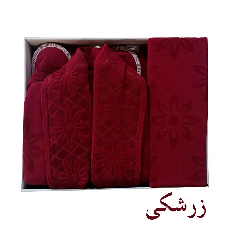 سرویس حوله پالتویی 4 تکه ربکا مدل آفتابگردان سایز 125