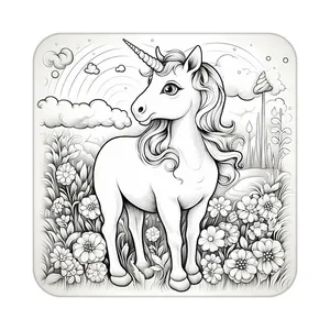 زیر لیوانی کاکتی طرح اسب تک شاخ و یونیکورن مدل mp29486