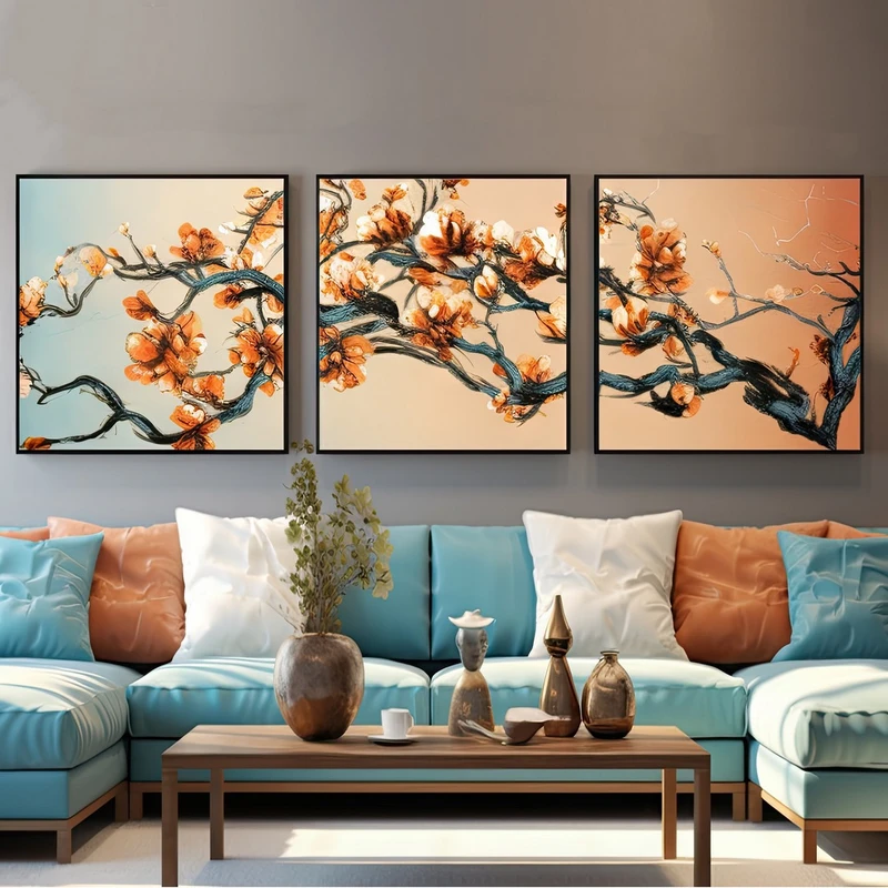 تابلو بکلیت طرح مدرن دکوراتیو مدل شاین اکلیلی B-1523 مجموعه 3 عددی