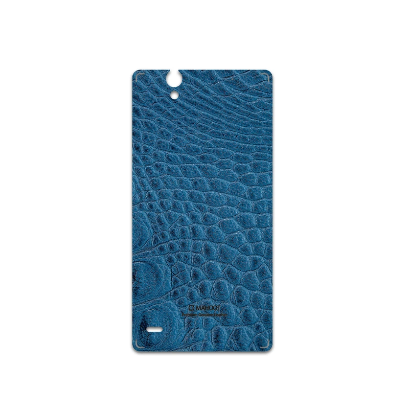 برچسب پوششی ماهوت مدل Blue-Crocodile-Leather مناسب برای گوشی موبایل سونی Xperia C4