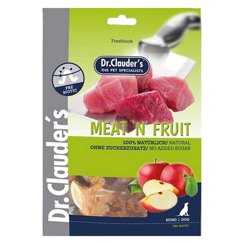 غذای تشویقی سگ برند دکتر کلادرز مدل meat n fruit وزن 80 گرم