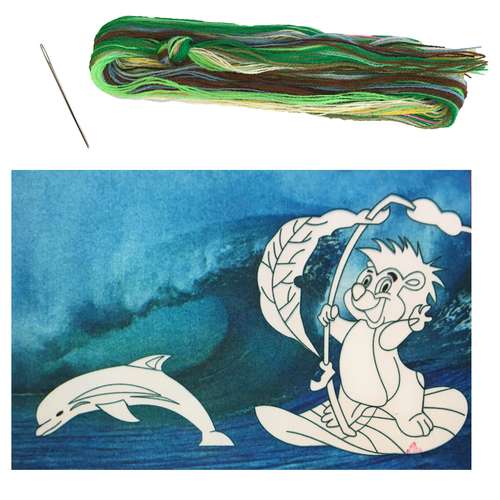 بسته گلدوزی مدل موج سواری کد 32 مجموعه 3 عددی