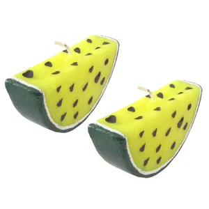 شمع دست ساز مدل هندوانه مجموعه دو عددي