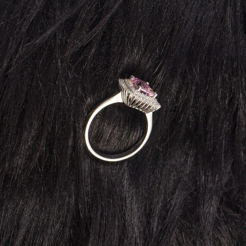 انگشتر نقره زنانه مدل کوارتز AMT-R143