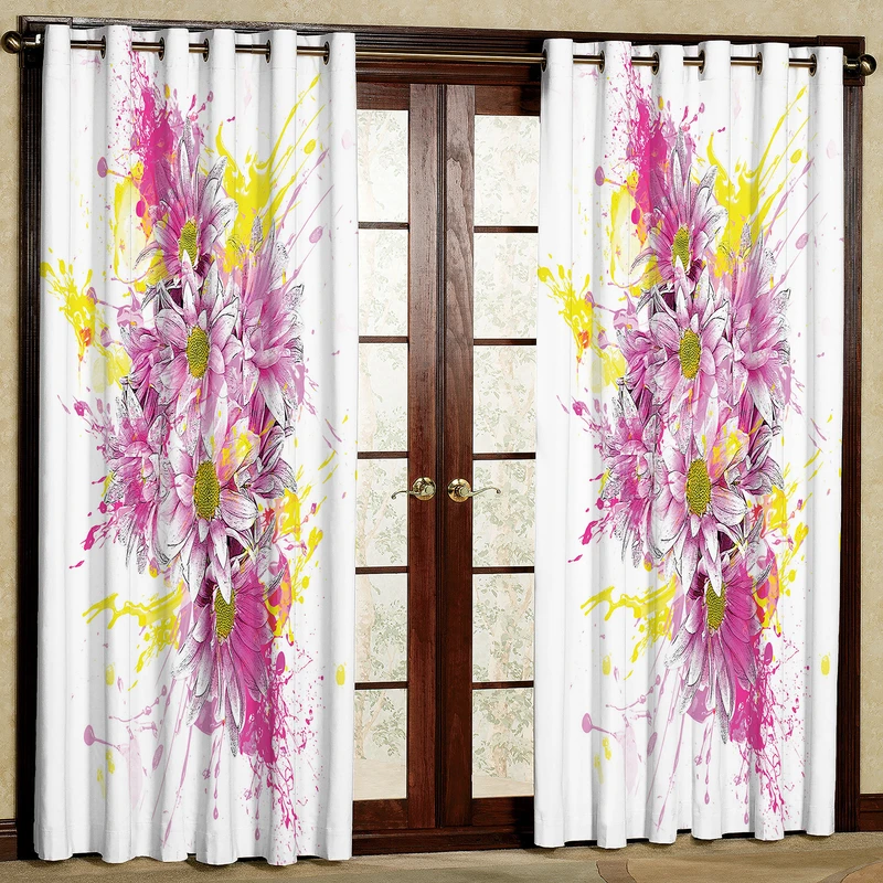 پرده مدل گلدار مخمل پانچی کد 2368 سایز 200x140 سانتی متر