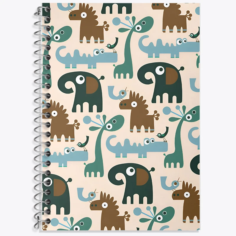 دفتر زبان 50 برگ خندالو مدل سه خط طرح حیوانات بامزه کد N5244