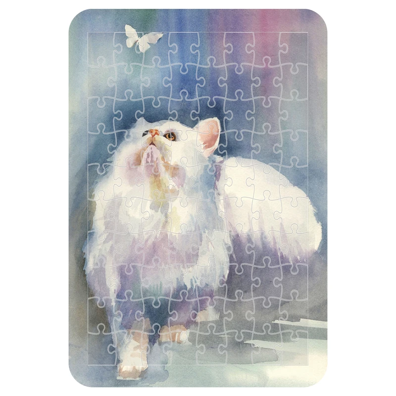 پازل 54 تکه مدل CHB1003 طرح نقاشی گربه و پروانه