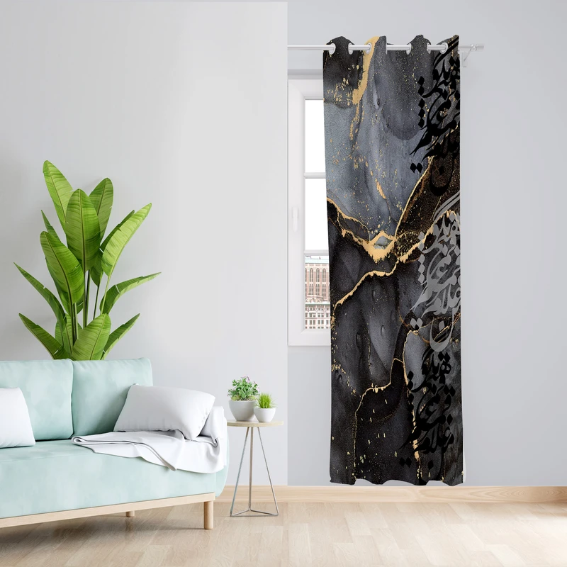 پرده طرح سنگی مدل مخمل پانچی کد 1812 z سایز 140x200 سانتی متر