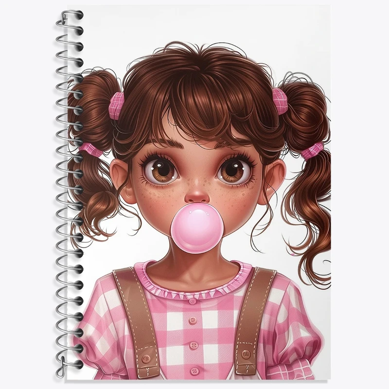 دفتر زبان 50 برگ خندالو مدل دو خط طرح دخترانه کد N1678