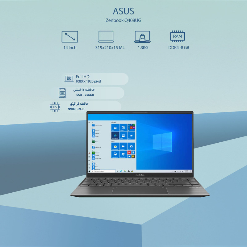 لپ تاپ 14 اینچی ایسوس مدل Zenbook Q408UG 3