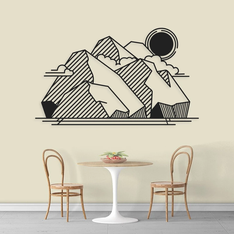 استیکر دیواری طرح کوه و خورشید 